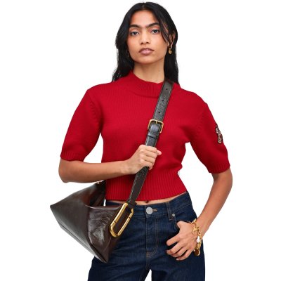 THE SCENE MEDIUM SHOULDER BAG IN CRINKLE LEATHER